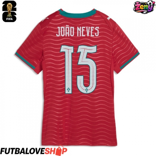 Dres Portugalsko Joao Neves #15 Domáci pre Ženy MS 2026 Krátky Rukáv